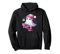 Cute Ghost Hey Boo! Christmas Lights Skateboard Ghost Kid Sweat à Capuche