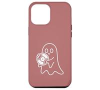 Cute Ghost Holding Vinyl Record Music Graphic - Rose Coque pour iPhone 12 Pro Max