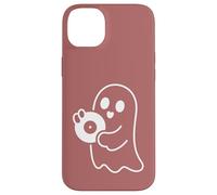 Cute Ghost Holding Vinyl Record Music Graphic - Rose Coque pour iPhone 14 Plus
