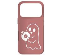 Cute Ghost Holding Vinyl Record Music Graphic - Rose Coque pour iPhone 17 Pro