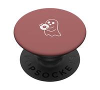 Cute Ghost Holding Vinyl Record Music Graphic - Rose PopSockets PopGrip Adhésif