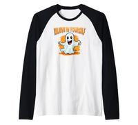 Cute Ghost Police Security Candy Halloween Manche Raglan