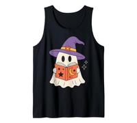 Cute Ghost Reading Book Halloween Witch Hat Bookworm Débardeur