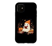 Cute Ghost Reading Book Lovers Halloween Ghost Coffee Cozy Coque pour iPhone 11