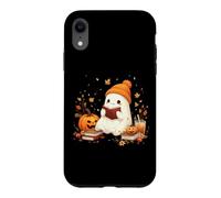 Cute Ghost Reading Book Lovers Halloween Ghost Coffee Cozy Coque pour iPhone XR