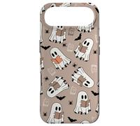 Cute Ghost Reading Books Retro Groovy Spooky Beige Pattern Coque pour iPhone Air