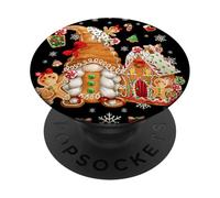 Cute Gingerbread House Decor for Women with Christmas GNOME PopSockets PopGrip Adhésif