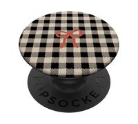 Cute Gingham Checkered Hearts Bows Stars Pattern PopSockets PopGrip Adhésif