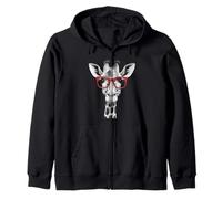Cute Giraffe in Red Sunglasses Graphic T-Shirt Funny Animal Sweat à Capuche