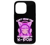 Cute Girl Graphic Tee Can't Hear You I'm Listening to Kpop Coque pour iPhone 13 Pro
