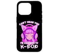 Cute Girl Graphic Tee Can't Hear You I'm Listening to Kpop Coque pour iPhone 16 Pro