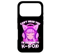 Cute Girl Graphic Tee Can't Hear You I'm Listening to Kpop Coque pour iPhone 17 Pro