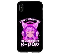 Cute Girl Graphic Tee Can't Hear You I'm Listening to Kpop Coque pour iPhone XS Max