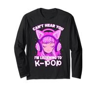 Cute Girl Graphic Tee Can't Hear You I'm Listening to Kpop Manche Longue