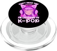 Cute Girl Graphic Tee Can't Hear You I'm Listening to Kpop PopSockets PopGrip pour MagSafe