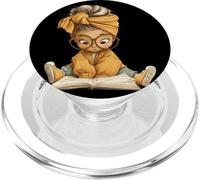 Cute Girl Open Book Reading Book Lover Graphic Grandes Lunettes PopSockets PopGrip pour MagSafe