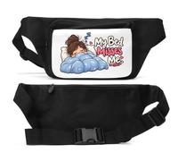 Cute Girl Sleeping Under Cozy Blanket Sac banane unisexe Noir