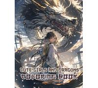 Cute Girls And Dragons Coloring Book: A Magical Coloring Escape Where Princess Girls Ride Majestic Dragons