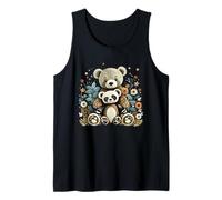 Cute Girls Teddy Bear and Ted Friend Floral Cottagecore Débardeur