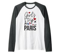 Cute Girls Trip Paris 2026 Vacation Queen Camp Assorti Manche Raglan