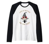 Cute GNOME for Oldschool Biker - Life is Better on The Ride Manche Raglan