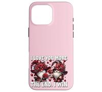 Cute GNOME I Love You More The End I Win Pink Valentines Coque pour iPhone 16 Pro Max