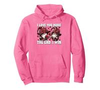 Cute GNOME I Love You More The End I Win Pink Valentines Sweat à Capuche