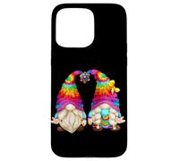Cute GNOME in 70s Outfit Shows Peace Sign in Hippie Costume Coque pour iPhone 15 Pro Max