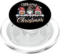 Cute GNOME Santa Claus Hat and Christmas Lights PopSockets PopGrip pour MagSafe