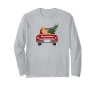Cute Golden Retriever Christmas Car Puppy Dog Pet Manche Longue