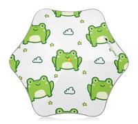 Cute Green Frog Parapluie de pluie à pointes arrondies pour enfants de 4 à 8 ans, auvent de 88,9 cm