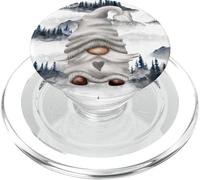 Cute Grey GNOME Pine Trees in Fog for Hiking Camping Gnomie PopSockets PopGrip pour MagSafe