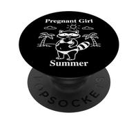 Cute Grossesse Raton Laveur Fille Enceinte Été PopSockets PopGrip Adhésif