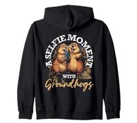 Cute Groundhog Selfie Groundhog Day Sweat à Capuche