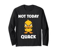 Cute Grumpy Duck Animal Funny Defiance Mood Not Today Quack Manche Longue