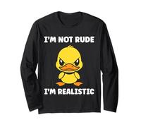 Cute Grumpy Duck Animal Funny Defiance Not Rude Manche Longue
