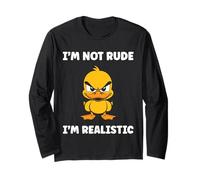 Cute Grumpy Duck Animal Funny Defiance Not Rude Manche Longue