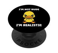 Cute Grumpy Duck Animal Funny Defiance Not Rude PopSockets PopGrip Adhésif