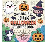Cute Halloween Coloring Book for Kids and Adults: 50 Fun and Adorable Pages with Pumpkins, Ghosts, Witches, Cats, Candy, Bats, and Spooky but Friendly Holiday Scenes (8.5x8.5”)