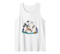 Cute Halloween Ghost Cats Girl Boy Men Woman Débardeur