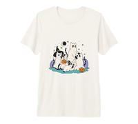 Cute Halloween Ghost Cats Girl Boy Men Woman T-Shirt Haut de Gamme