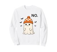 Cute Halloween Ghost Saying NO Funny Halloween, Fall Sweatshirt