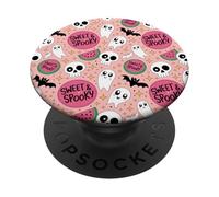 Cute Halloween Ghost Skull Bat Pink Pastel Fall Print PopSockets PopGrip Adhésif