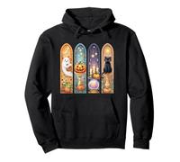 Cute Halloween Paint Stroke Design Ghosts Pumpkin Black Cat Sweat à Capuche