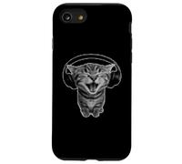 Cute Headphones Cat Funny y2k Grunge Silly Graphic Coque pour iPhone SE (2020) / 7/8