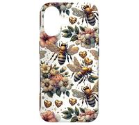 Cute Heart and Flower Pattern for Women with Honey Bees Coque pour iPhone 17
