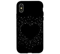 Cute Heart Black and White Art Stars for Women and Teens Coque pour iPhone X/XS