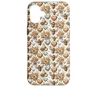 Cute Heart Honey Bee Accessories for Women Flower Pattern Coque pour iPhone 16 Plus