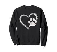 Cute Heart Paw Print Dog Mom Dog Dad Cute Dog Lover Sweatshirt