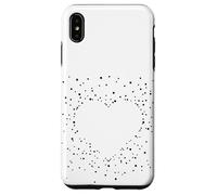 Cute Heart White and Black Art Stars Coque pour iPhone XS Max